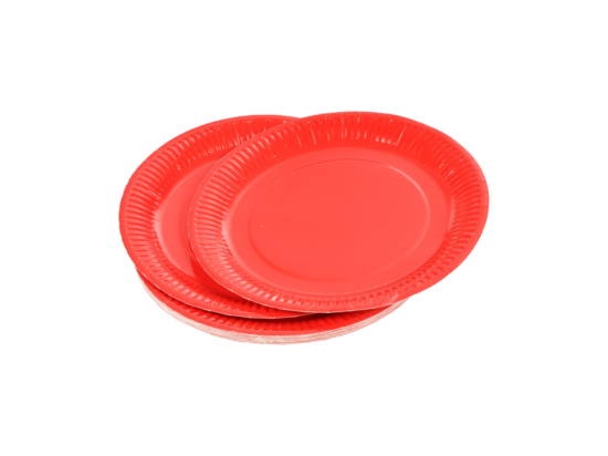 SET DE 20 ASSIETTES VITAMINE EN CARTON D23CM ROUGE SANS FILM PLASTIQUE