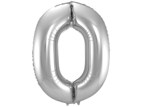 Ballon Chiffre 0 Argent 86cm