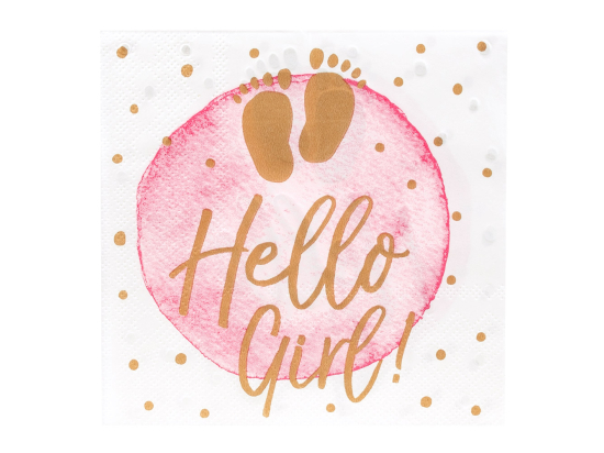 Set 20 Serviettes en papier 'Hello Girl!'