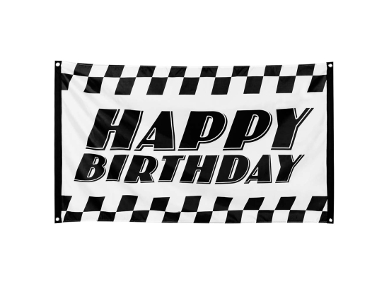 Drapeau polyester Racing 'Happy Birthday'