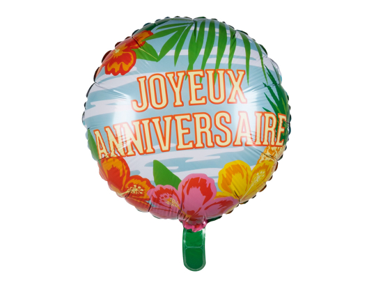 Ballon en aluminium Paradise 'Joyeux Anniversaire'