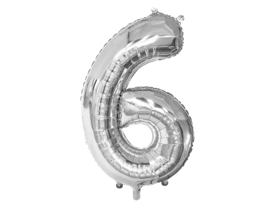 Ballon en aluminium '6' argent