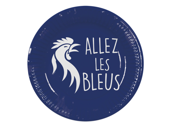 Assiette en carton France "Allez les Bleus"