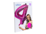 Ballon en aluminium '4' rose