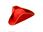 TRICORNE ROUGE en feutre