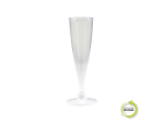 SET DE 6 FLUTES A CHAMPAGNE EN PLASTIQUE REUTILISABLE 14CL BLANC