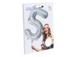 Ballon en aluminium '5' argent