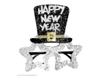 LUNETTES ARGENT HAPPY NEW YEAR