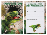 Carte invitation Dinosaure Multicolore