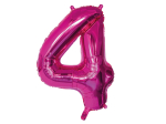 Ballon en aluminium '4' rose