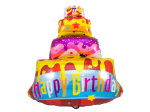 Ballon Gonflé à l'hélium Tarte Happy Birthday - 67x73cm