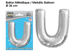 Ballon métallique Argent Lettres et Symboles - Toutes les lettres, le # et le & : U