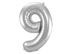 Ballon Chiffre 9 Argent 86cm