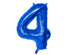 Ballon en aluminium '4' bleu