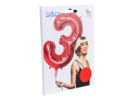 Ballon en aluminium '3' rouge