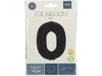 Ballon aluminium Chiffre 0 Noir Mate Métallique - 86 cm