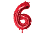 Ballon en aluminium '6' rouge