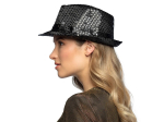 Chapeau Popstar sequins noir