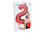 Ballon en aluminium '2' rouge