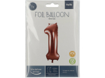 Ballon aluminium Chiffre 1 Bronze - 86 cm