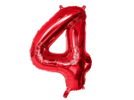 Ballon en aluminium '4' rouge