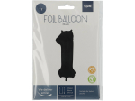 Ballon aluminium Chiffre 1 Noir Mate Métallique - 86 cm