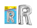 Ballon métallique Argent Lettres et Symboles - Toutes les lettres, le # et le & : R<br/>