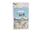 SET DE 6 SACS A BONBONS EN PAPIER H23CM HAPPY DINO