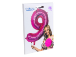 Ballon en aluminium '9' rose