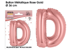 Ballon métallique Rose Gold Lettres et Symboles - Toutes les lettres, le # et le & : D