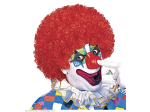 PERRUQUE CLOWN en sachet- 6 coul.: vert, jaune, pourpre, bleu, rose, rouge