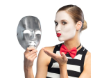 Pc. Masque visage Mime argent