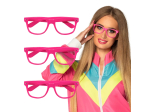 Set 3 Lunettes Party rose fluo