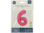 Ballon Chiffre 6 Rose Mat 86cm