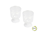 VERRES A PIED EN PLASTIQUE REUTILISABLE 15CL TRANSPARENT