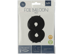 Ballon aluminium Chiffre 8 Noir Mate Métallique - 86 cm