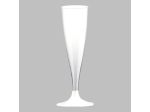 SET DE 6 FLUTES A CHAMPAGNE EN PLASTIQUE REUTILISABLE 14CL BLANC