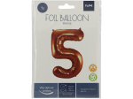 Ballon aluminium Chiffre 5 Bronze - 86 cm