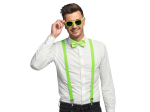 Set d'accessoires Vert fluo (lunettes party, noeud papillon et bretelles)