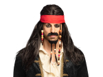 Perruque Pirates des Mers avec bandana, moustache et barbe