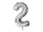 Ballon en aluminium '2' argent