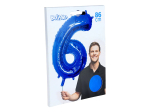 Ballon en aluminium '6' bleu