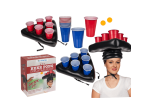 Bonnet gonflable, Beer Pong Game 12 gobelet en plastique & 2 balles Ping Pong, set de 2 dans boîte cadeau