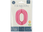 Ballon Chiffre 0 Rose Mat 86cm