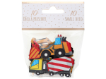 Déco à parsemer En chantier Multicolore 6 x 4 & 4 x 6 cm Sachet de 10 pièces