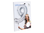 Ballon en aluminium '9' argent