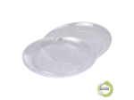 SET DE 6 ASSIETTES EN PLASTIQUE REUTILISABLE D25,5CM TRANSPARENT