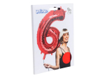 Ballon en aluminium '6' rouge