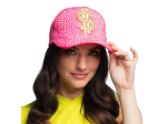 Casquette Dollar fluo rose (réglable)