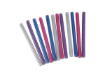 12 BATONS DE COLLE PAILLETTES POUR PISTOLET ROSE/BLEU/MAUVE/ARGENT